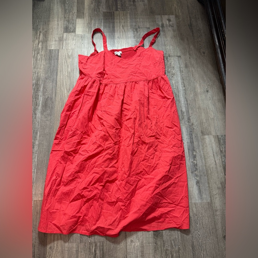 Ava & Viv Red Sleeveless Maxi Sundress summer casual lightweight